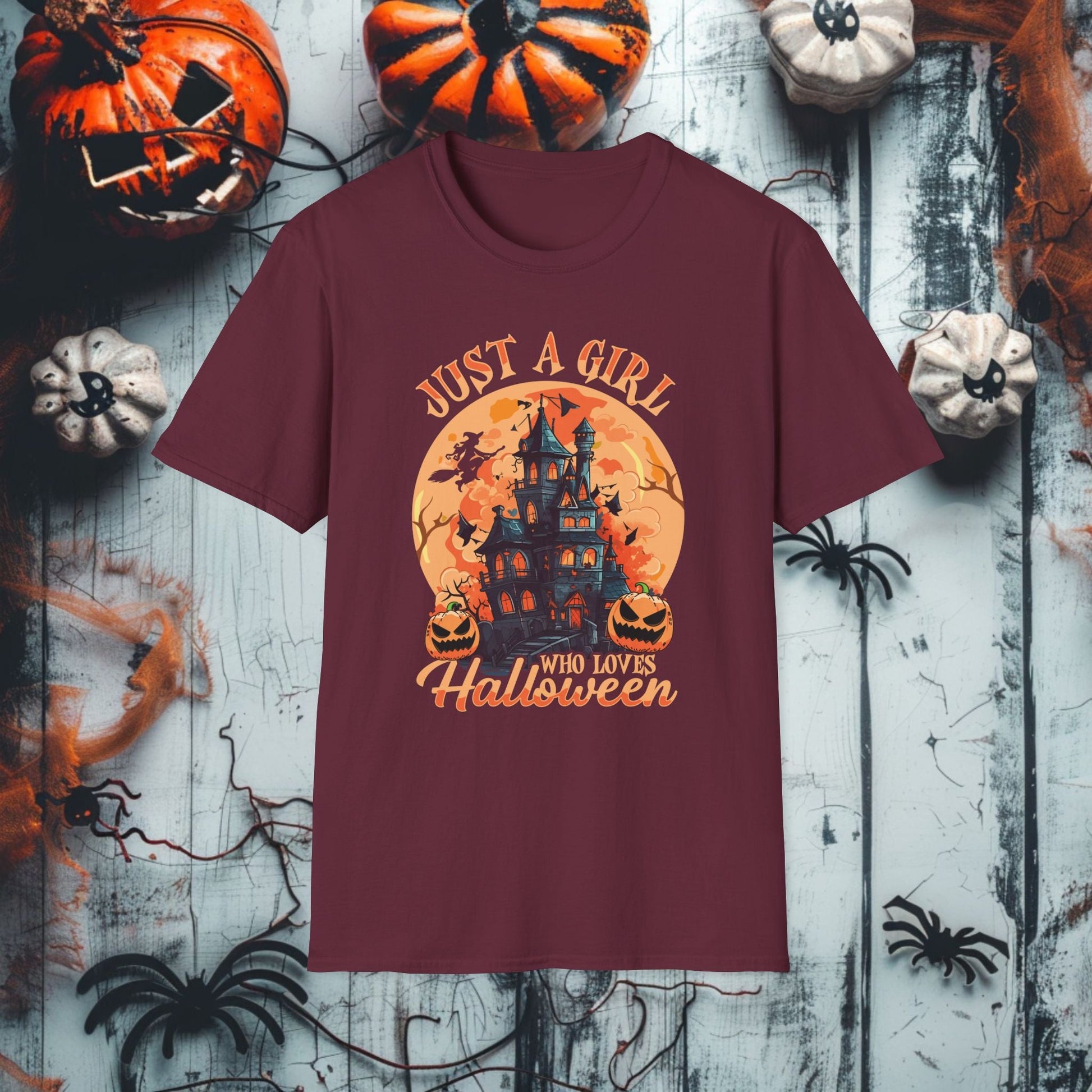 Just a Girl Who Loves Halloween Unisex Softstyle T-Shirt - EternalAscension