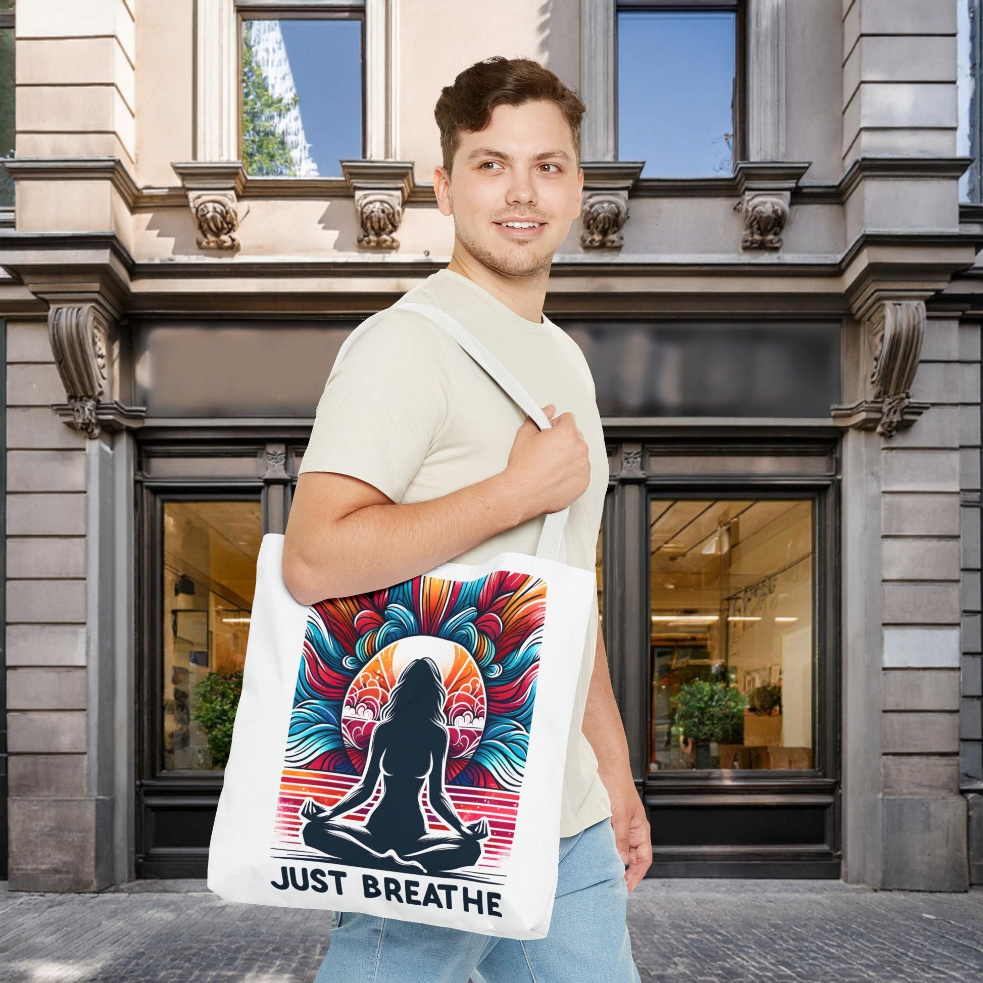 Just Breathe Meditation Tote Bag - EternalAscension