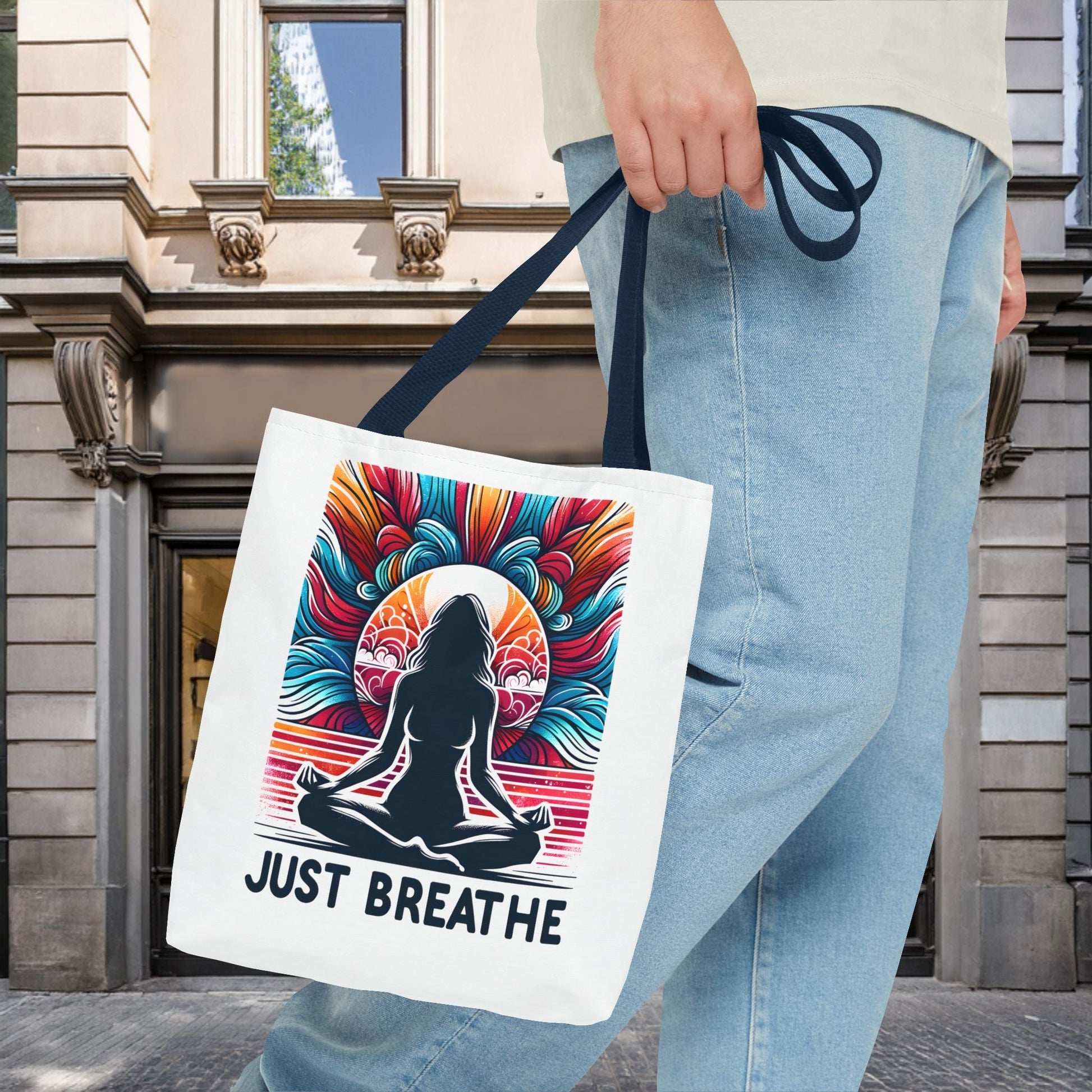 Just Breathe Meditation Tote Bag - EternalAscension