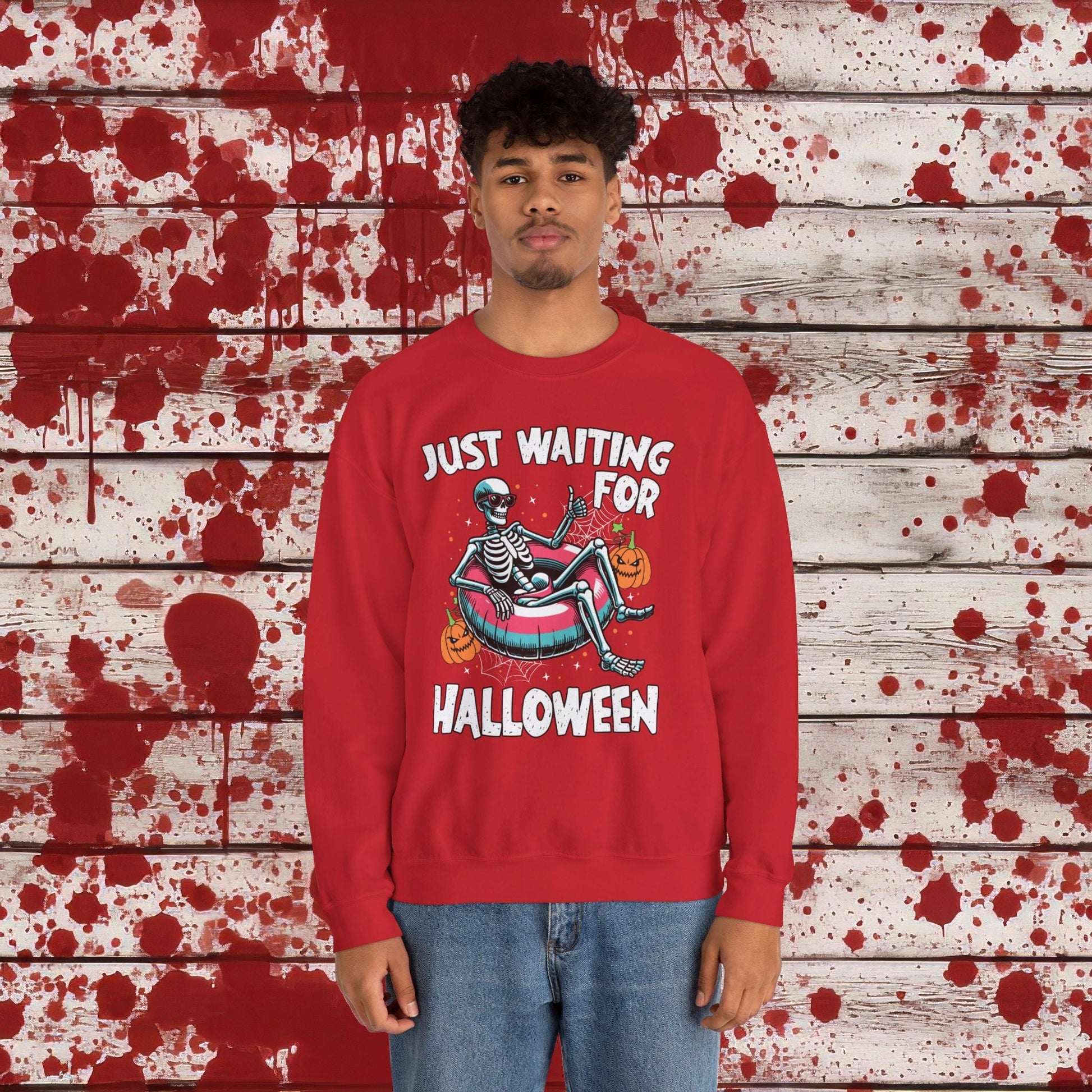 🎃Just Waiting for Halloween 👻 Unisex Heavy Blend™ Crewneck Sweatshirt - EternalAscension