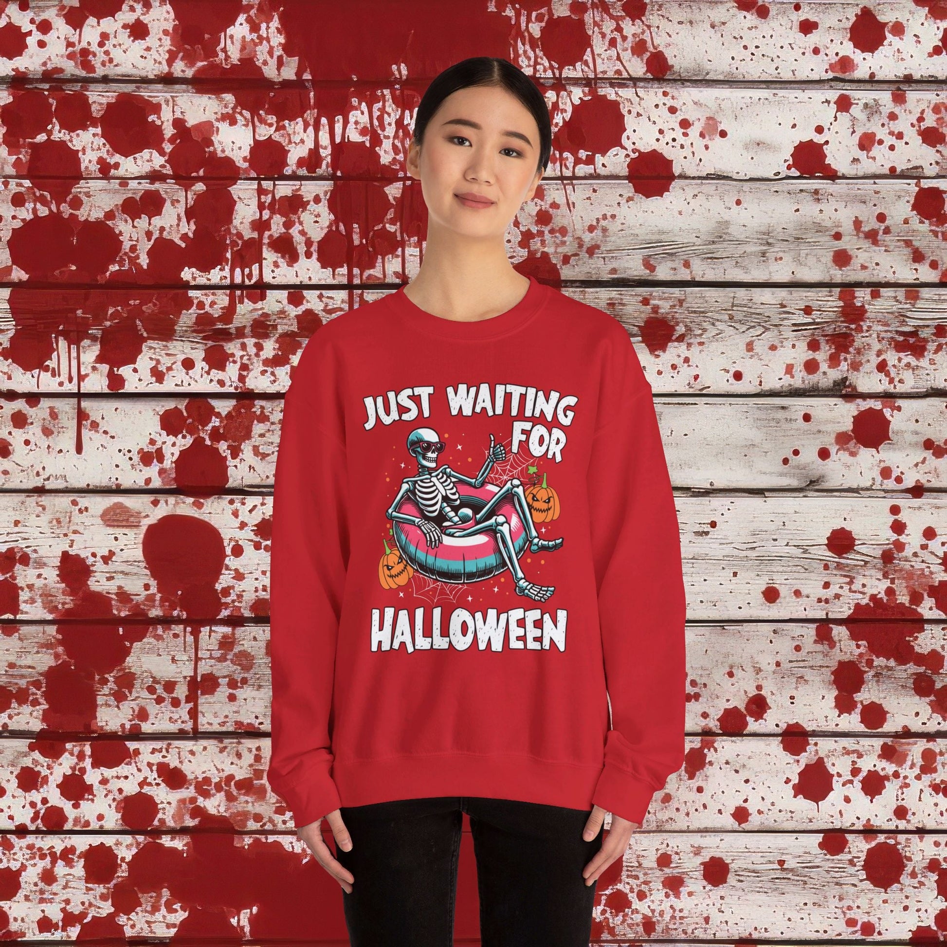 🎃Just Waiting for Halloween 👻 Unisex Heavy Blend™ Crewneck Sweatshirt - EternalAscension