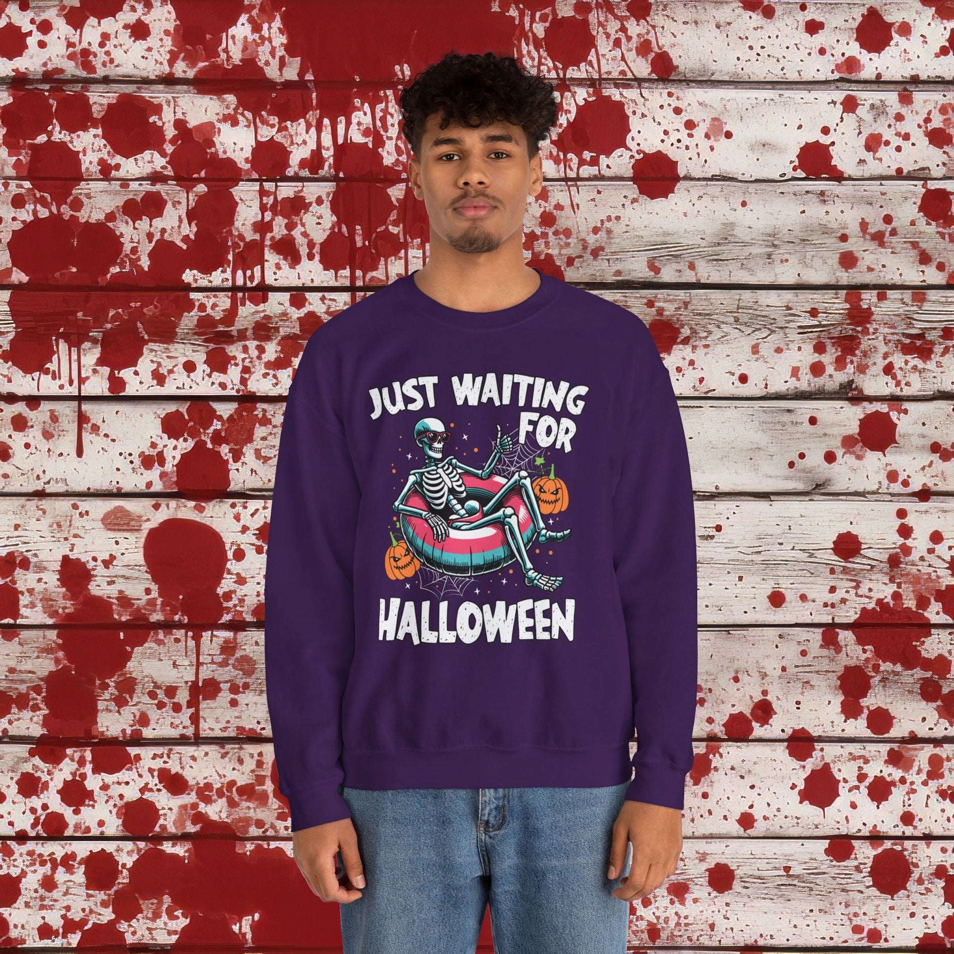 🎃Just Waiting for Halloween 👻 Unisex Heavy Blend™ Crewneck Sweatshirt - EternalAscension