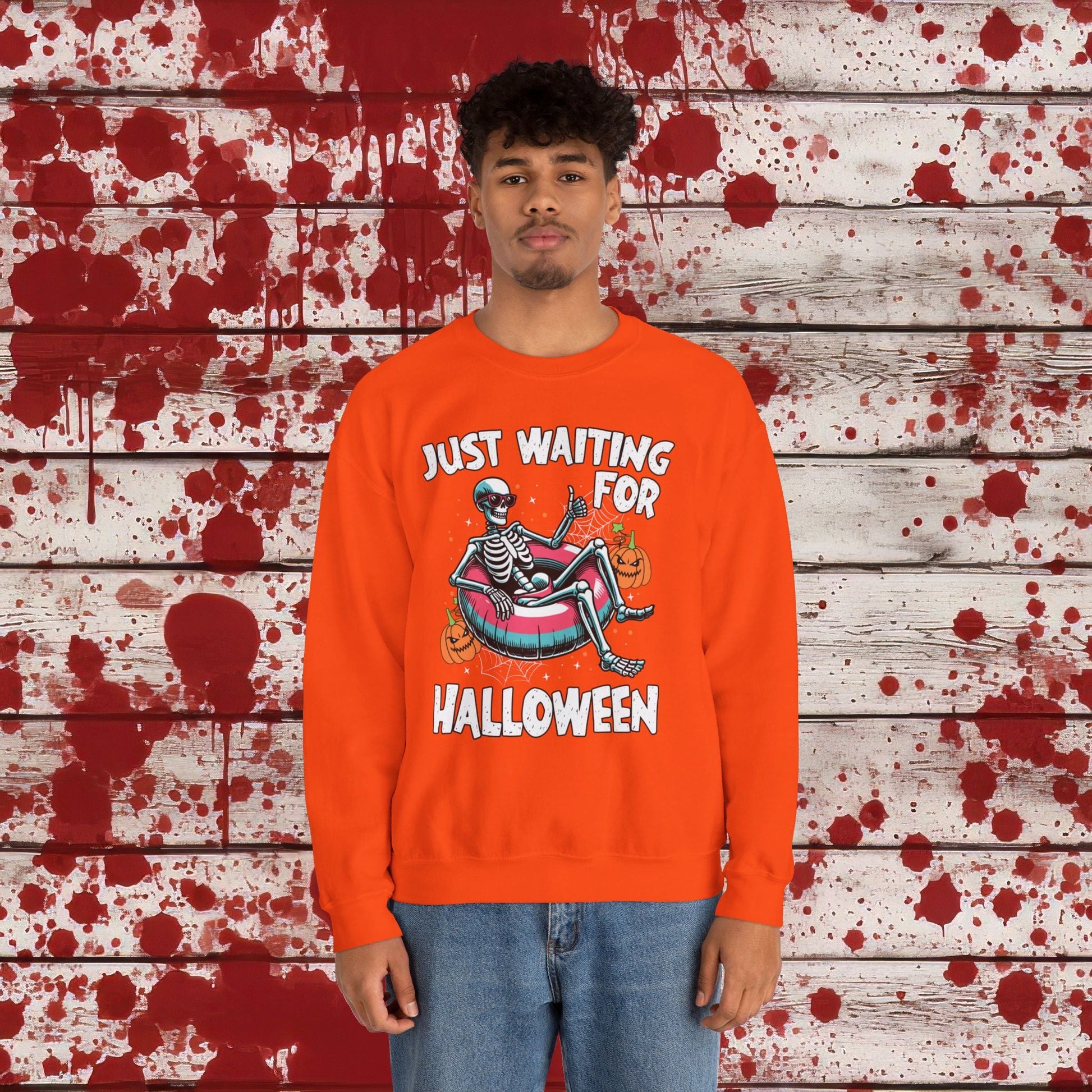 🎃Just Waiting for Halloween 👻 Unisex Heavy Blend™ Crewneck Sweatshirt - EternalAscension