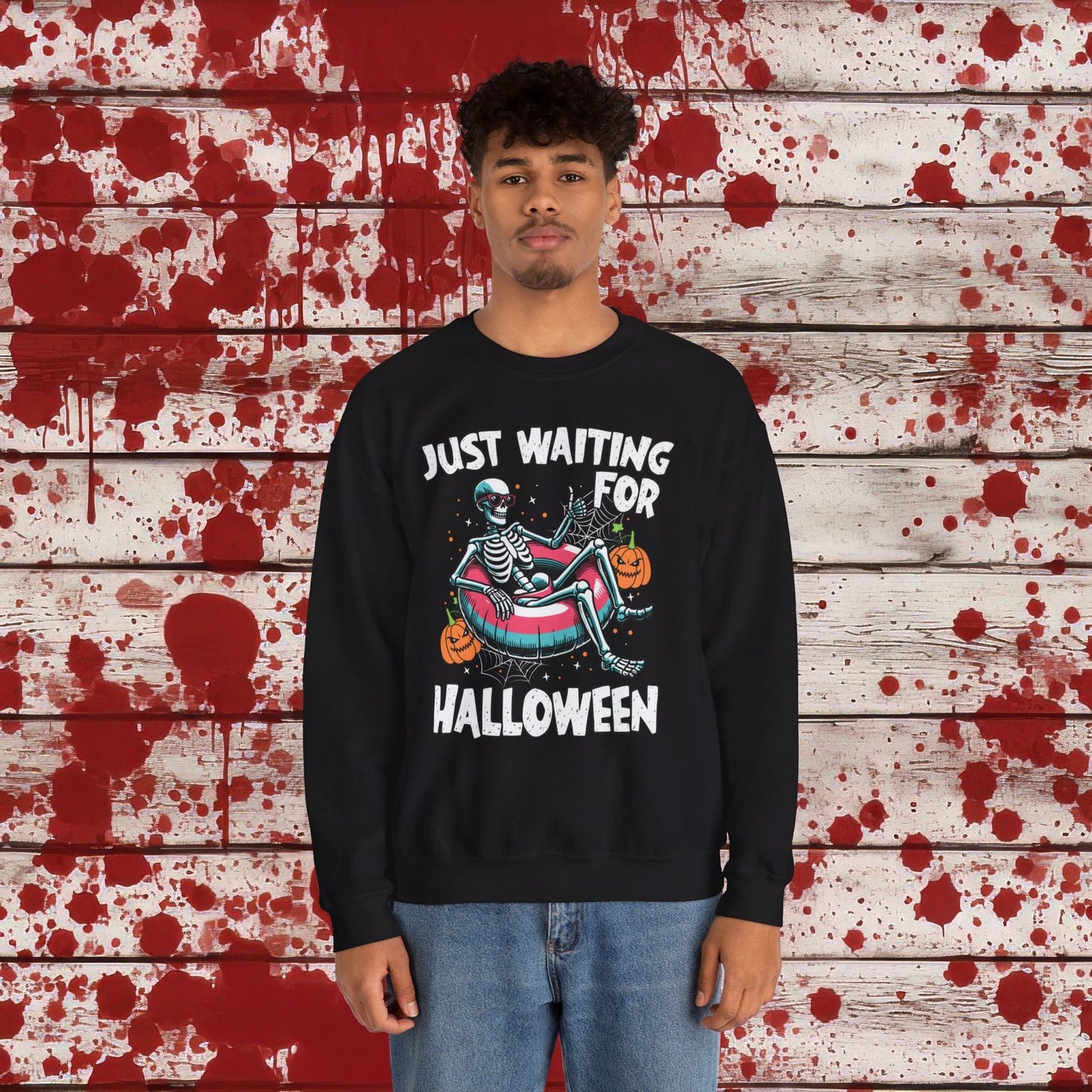 🎃Just Waiting for Halloween 👻 Unisex Heavy Blend™ Crewneck Sweatshirt - EternalAscension