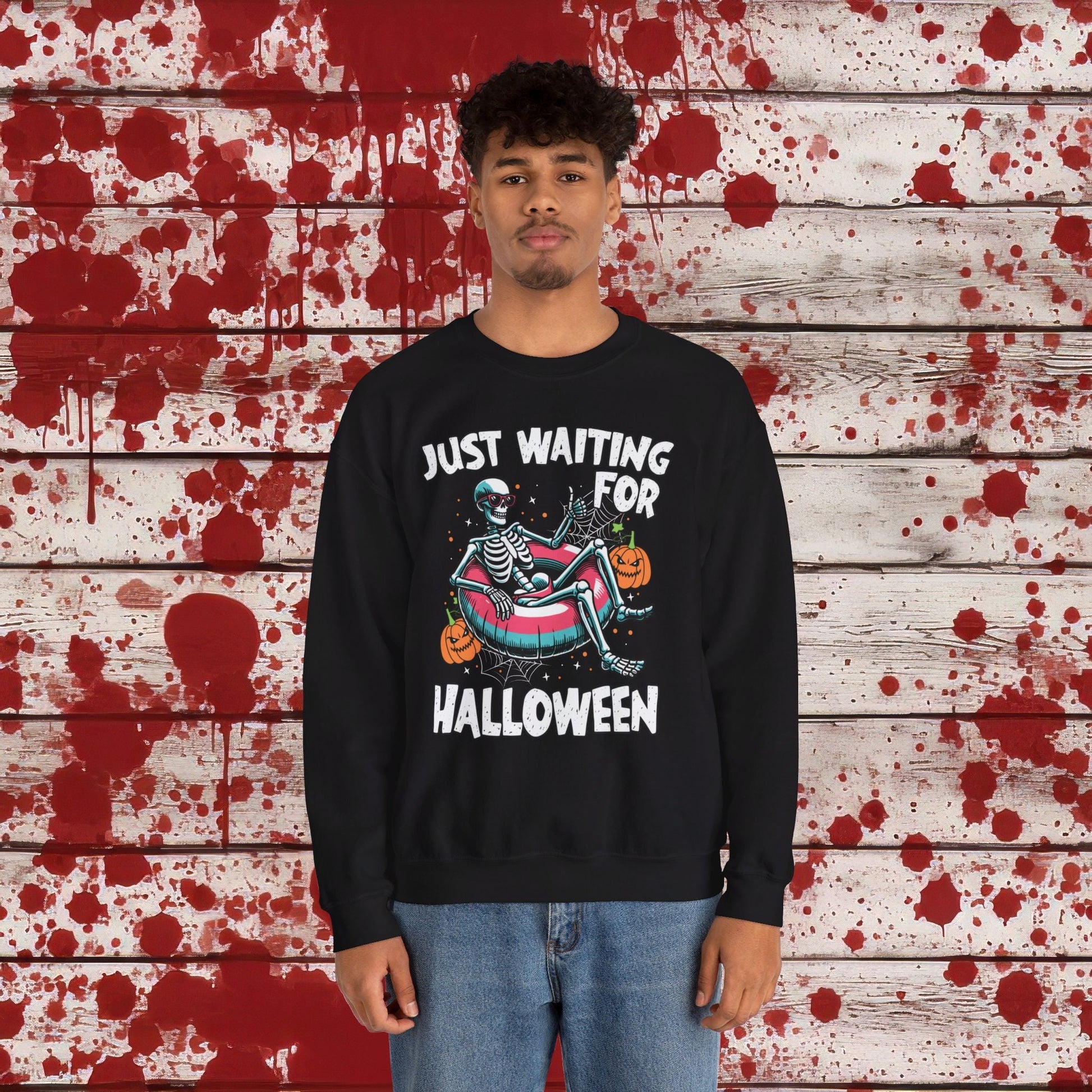 🎃Just Waiting for Halloween 👻 Unisex Heavy Blend™ Crewneck Sweatshirt - EternalAscension