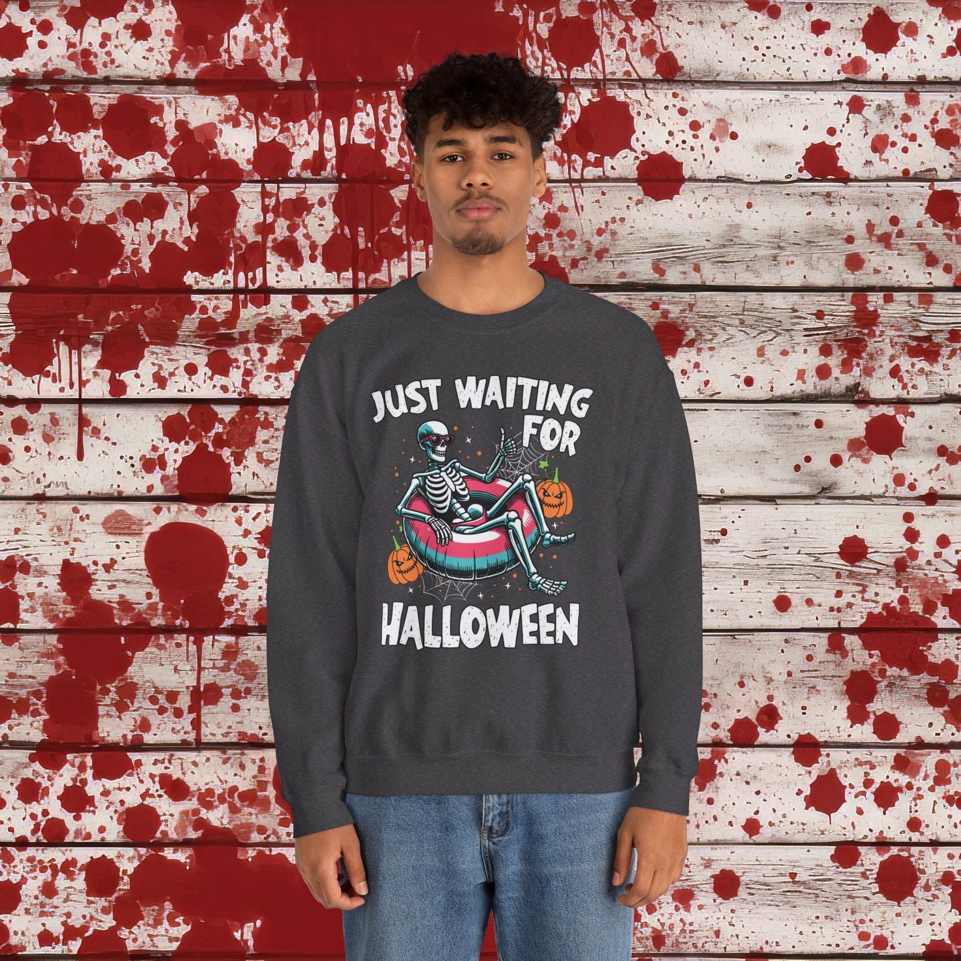 🎃Just Waiting for Halloween 👻 Unisex Heavy Blend™ Crewneck Sweatshirt - EternalAscension