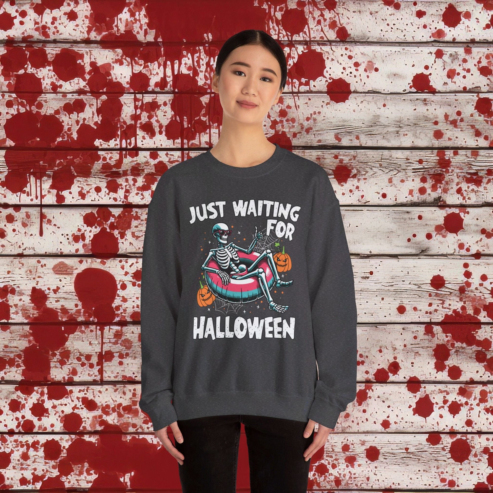 🎃Just Waiting for Halloween 👻 Unisex Heavy Blend™ Crewneck Sweatshirt - EternalAscension