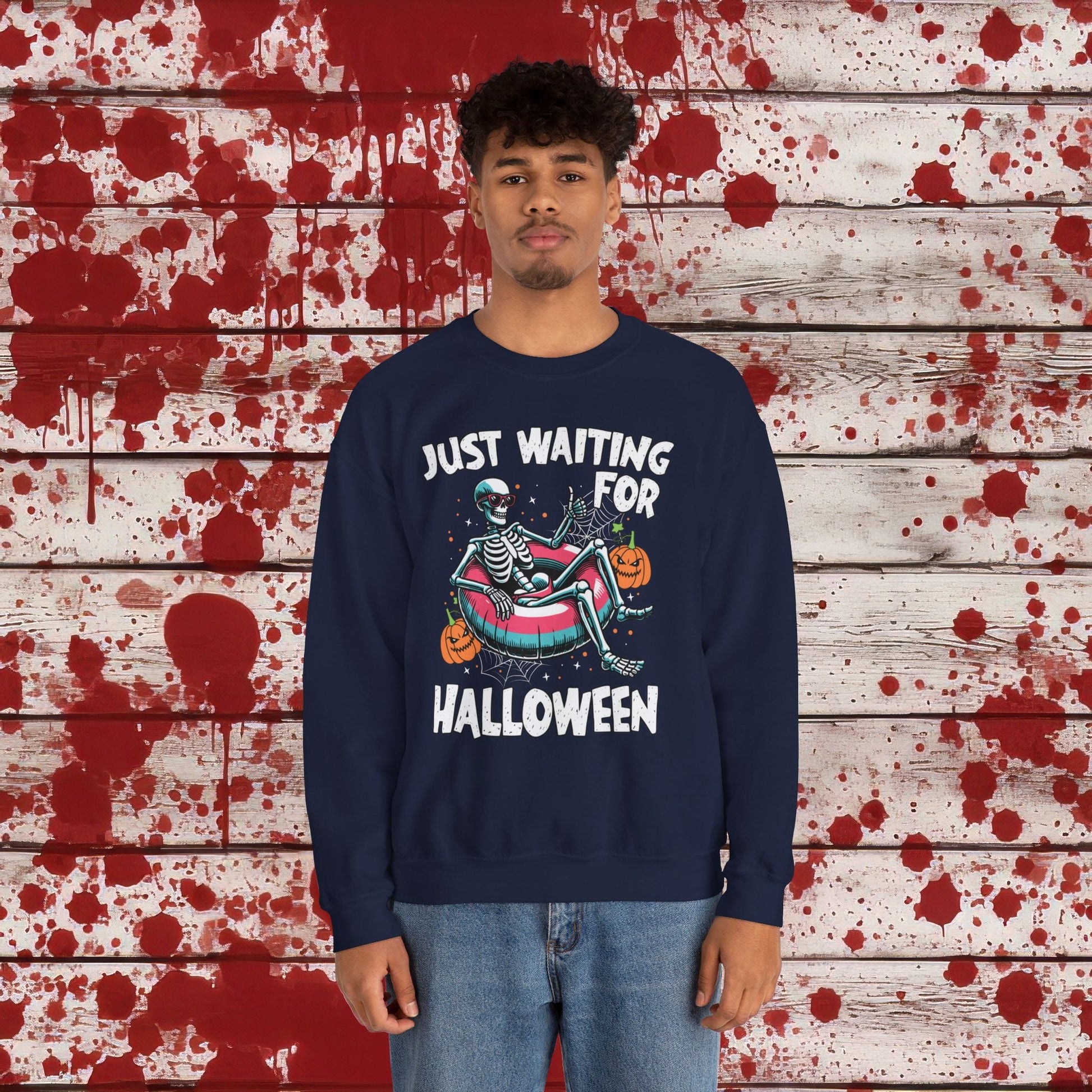 🎃Just Waiting for Halloween 👻 Unisex Heavy Blend™ Crewneck Sweatshirt - EternalAscension