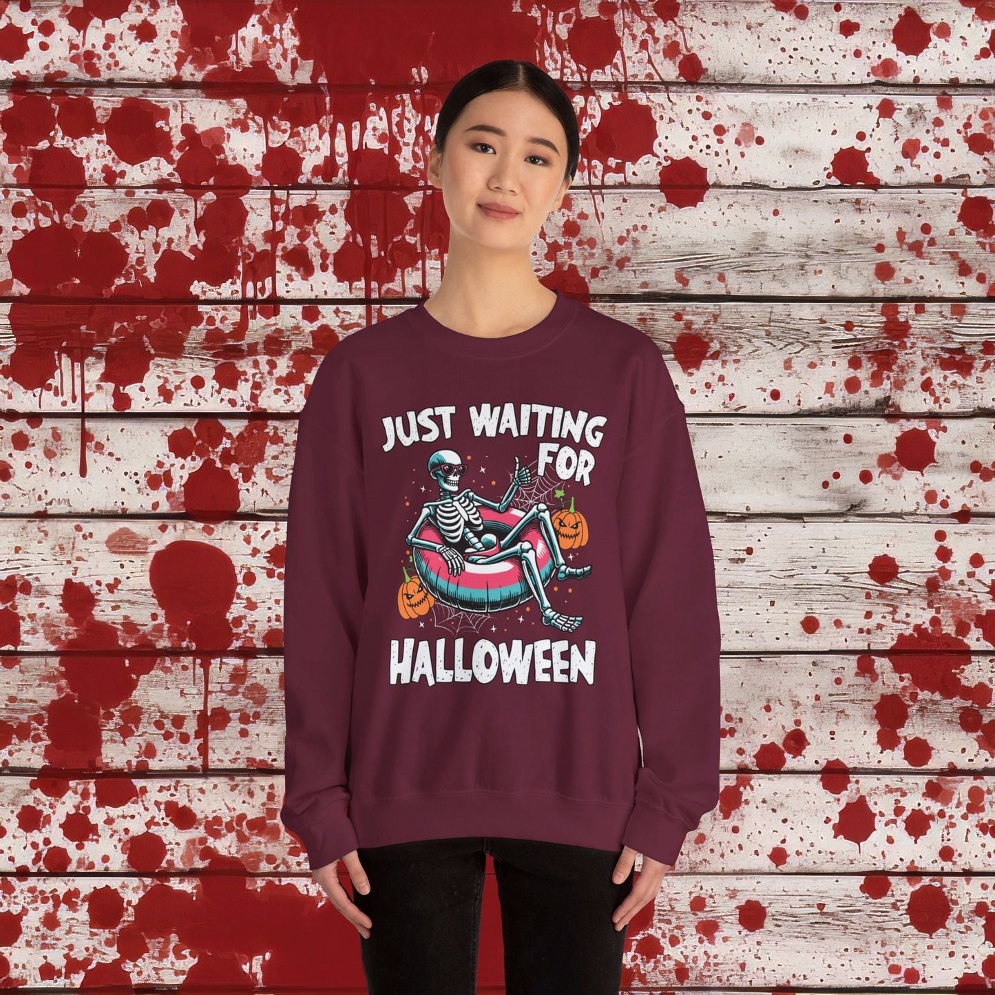 🎃Just Waiting for Halloween 👻 Unisex Heavy Blend™ Crewneck Sweatshirt - EternalAscension