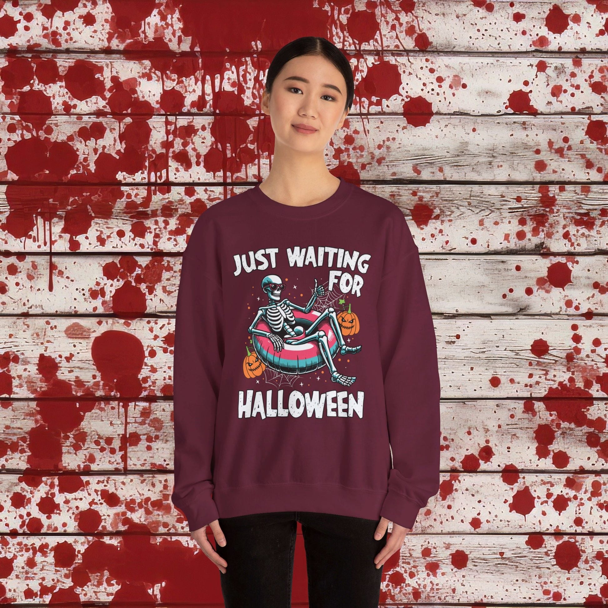 🎃Just Waiting for Halloween 👻 Unisex Heavy Blend™ Crewneck Sweatshirt - EternalAscension