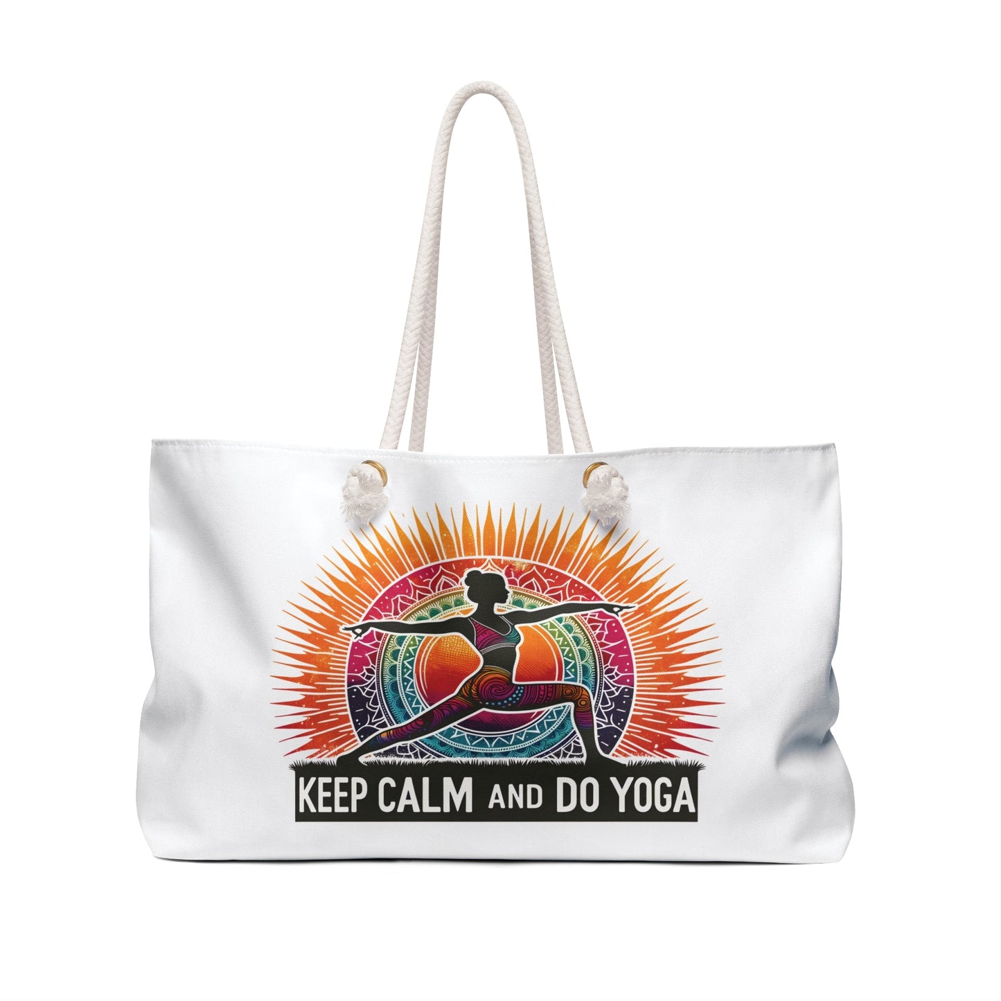 Keep Calm and Do Yoga Tote Bag - Serene Mandala Design - EternalAscension