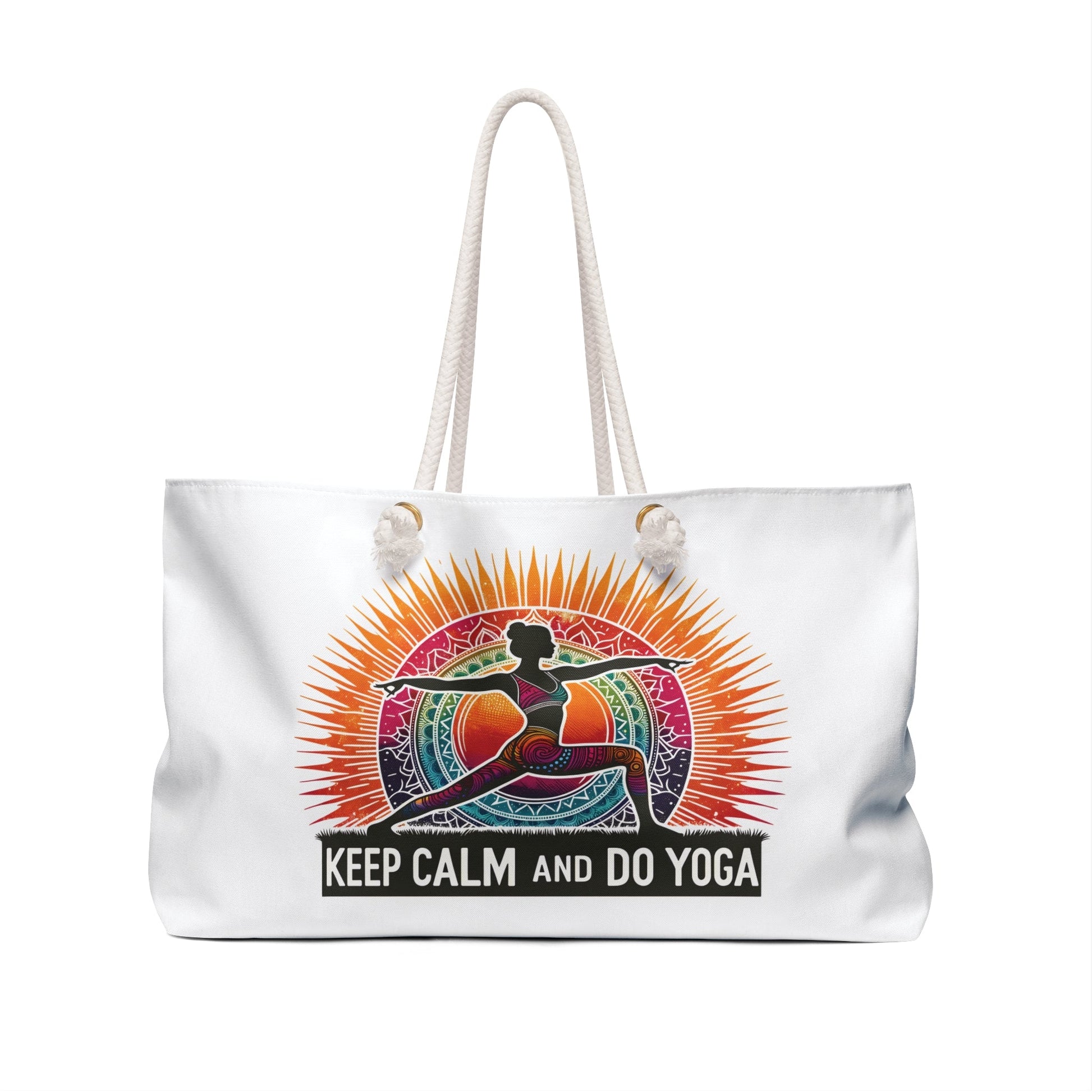 Keep Calm and Do Yoga Tote Bag - Serene Mandala Design - EternalAscension