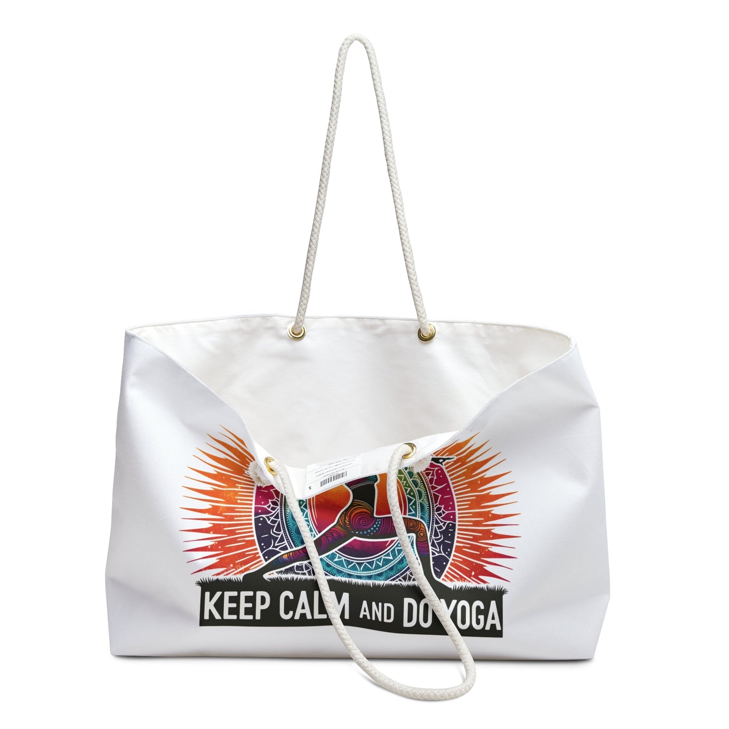 Keep Calm and Do Yoga Tote Bag - Serene Mandala Design - EternalAscension