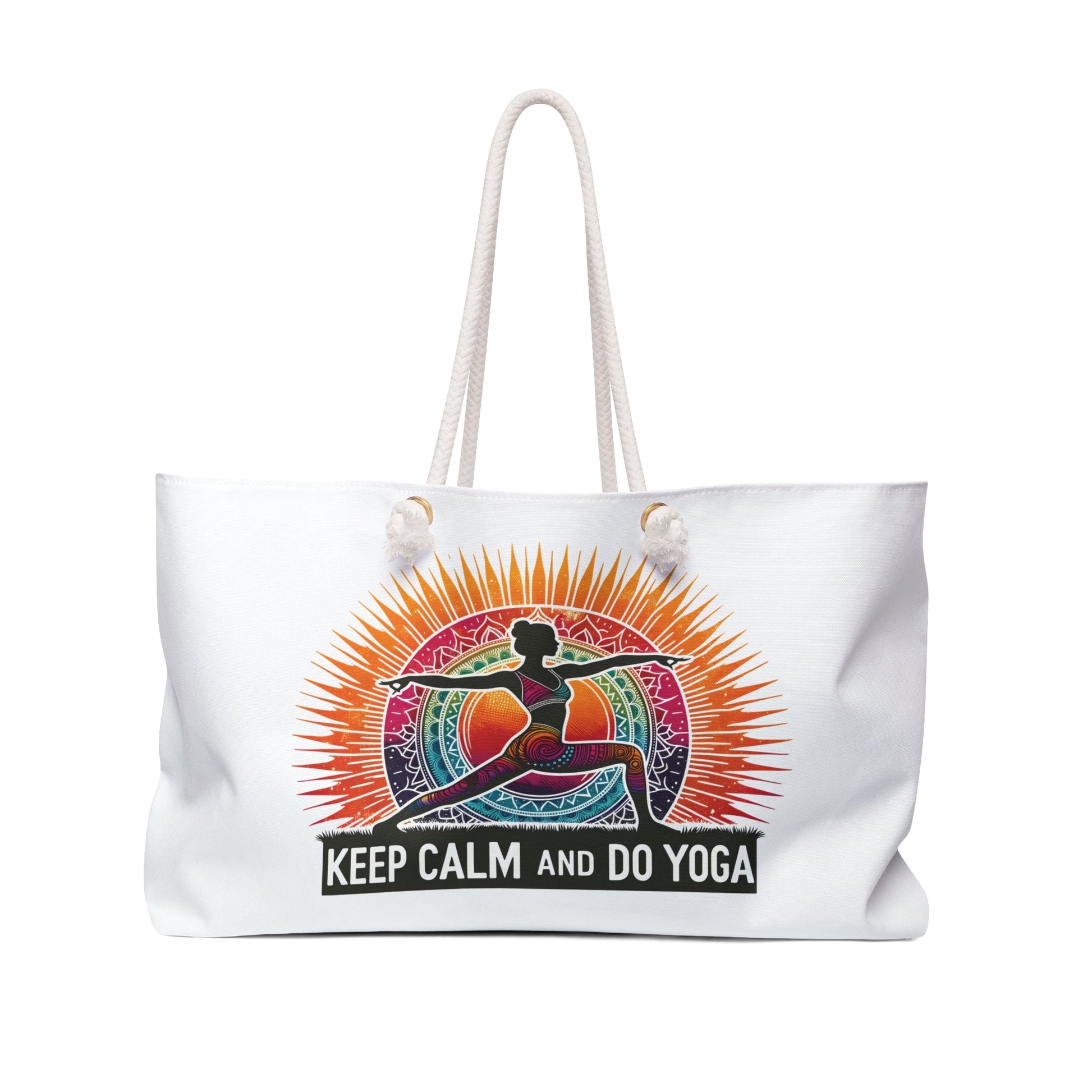 Keep Calm and Do Yoga Tote Bag - Serene Mandala Design - EternalAscension