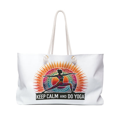 Keep Calm and Do Yoga Tote Bag - Serene Mandala Design - EternalAscension