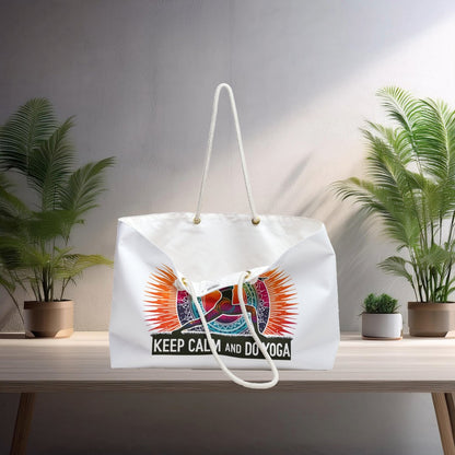 Keep Calm and Do Yoga Tote Bag - Serene Mandala Design - EternalAscension