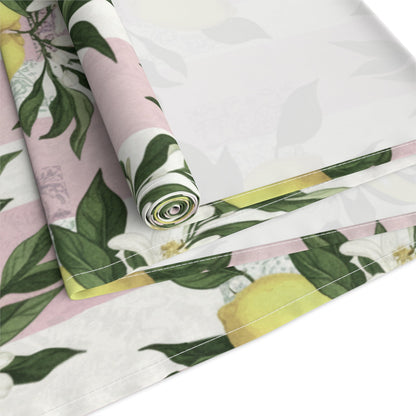 Lemon Branches Pink Pattern Table Runner - EternalAscension