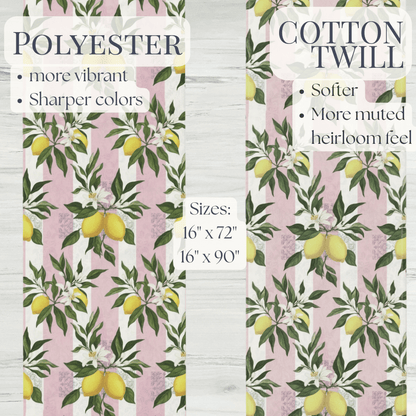 Lemon Branches Pink Pattern Table Runner - EternalAscension
