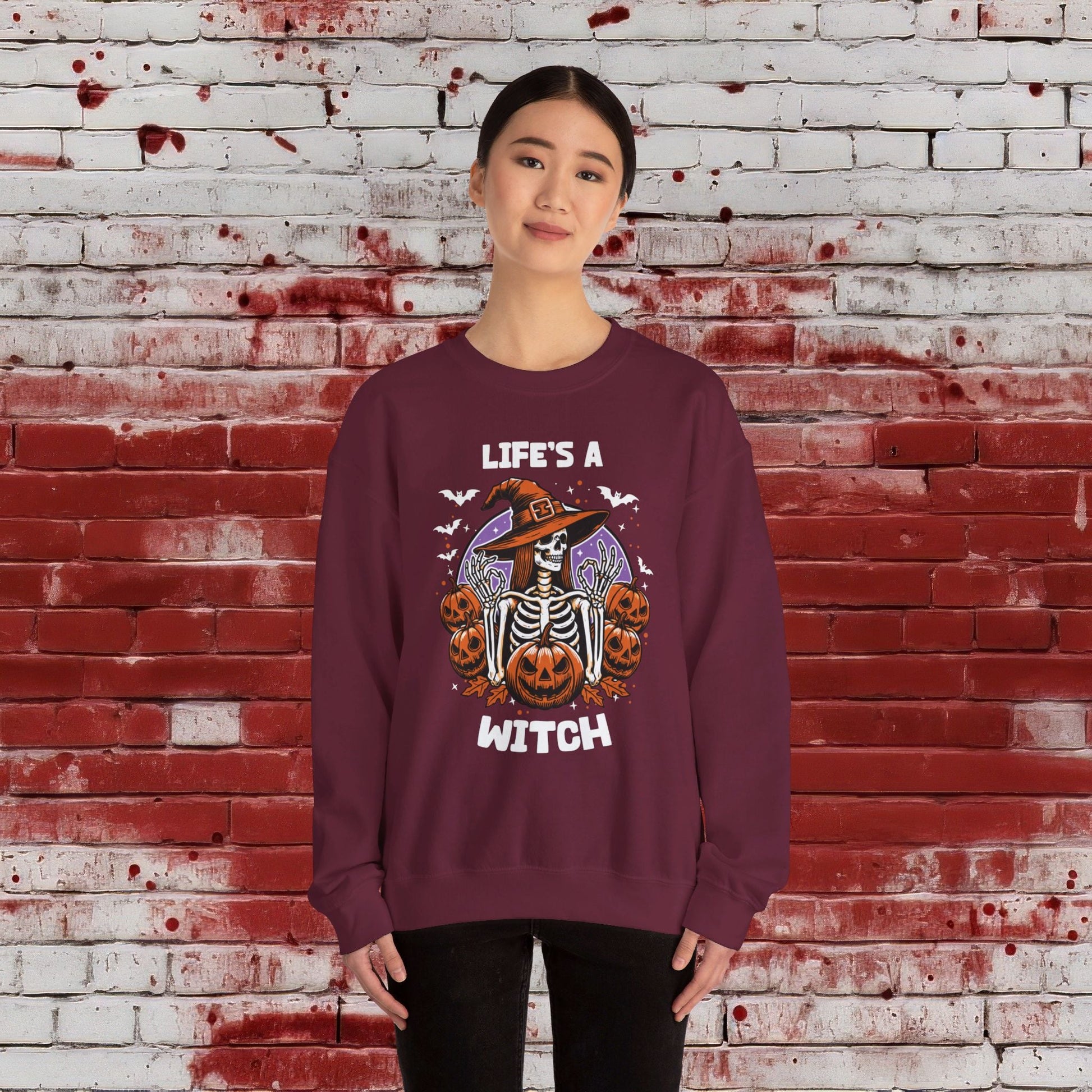 🎃Life's a Witch 🧙‍♀️Unisex Heavy Blend™ Crewneck Sweatshirt - EternalAscension