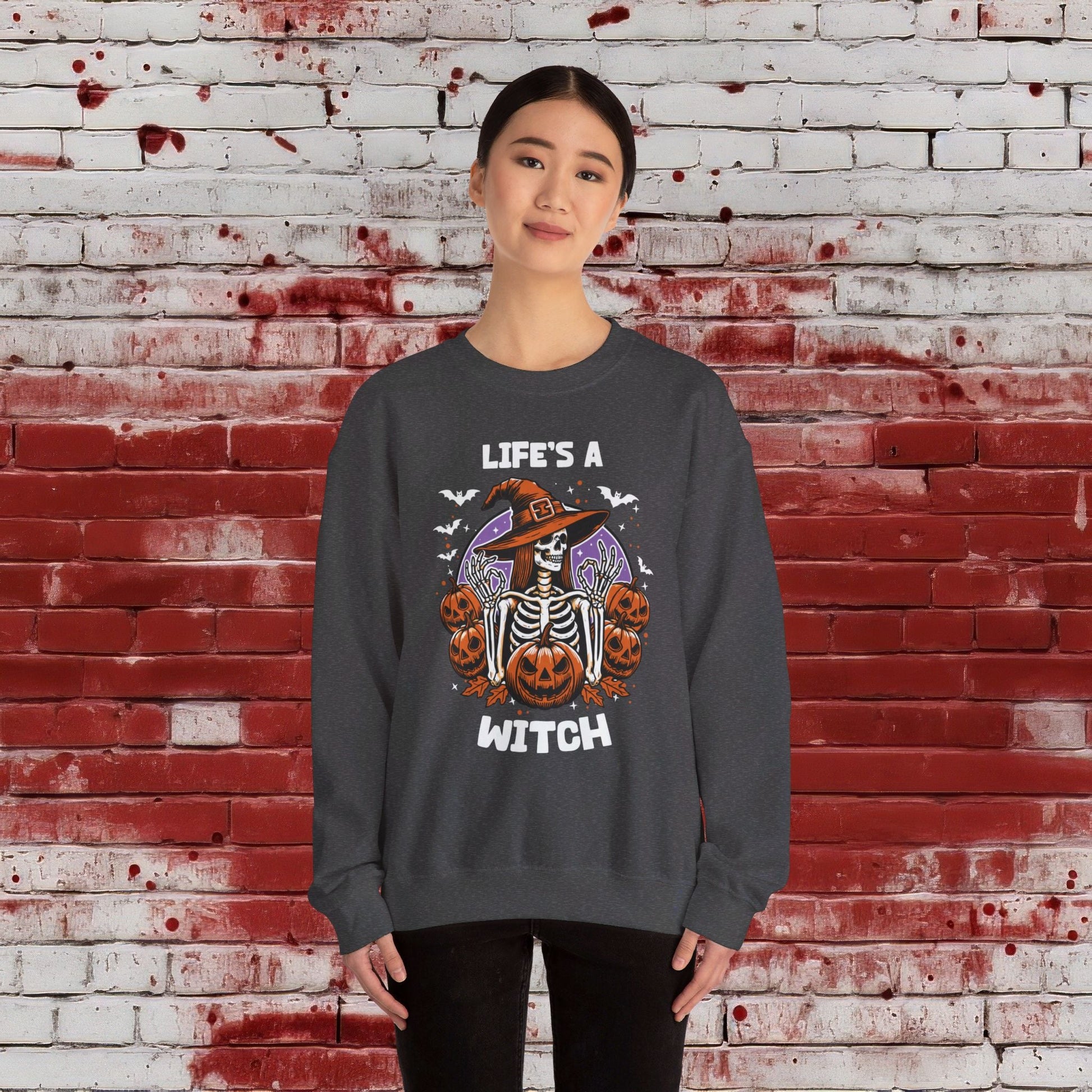🎃Life's a Witch 🧙‍♀️Unisex Heavy Blend™ Crewneck Sweatshirt - EternalAscension