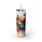 Luminous Flutter Skinny Tumbler with Straw, 20oz - EternalAscension