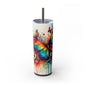 Luminous Flutter Skinny Tumbler with Straw, 20oz - EternalAscension