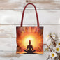 Meditation Tote Bag - Serene Silhouette with 'RISE AND SHINE' Quote - EternalAscension