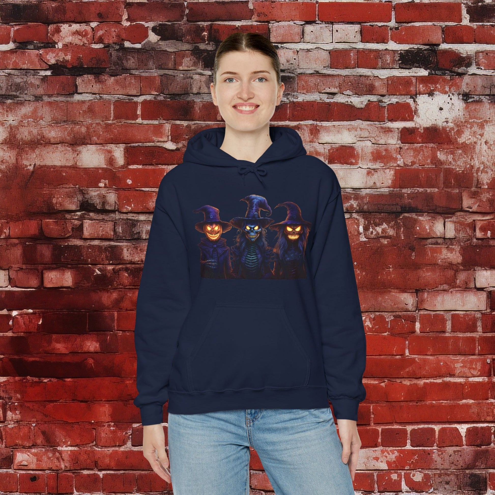 Menacing Trio Halloween Unisex Heavy Blend™ Hooded Sweatshirt - EternalAscension