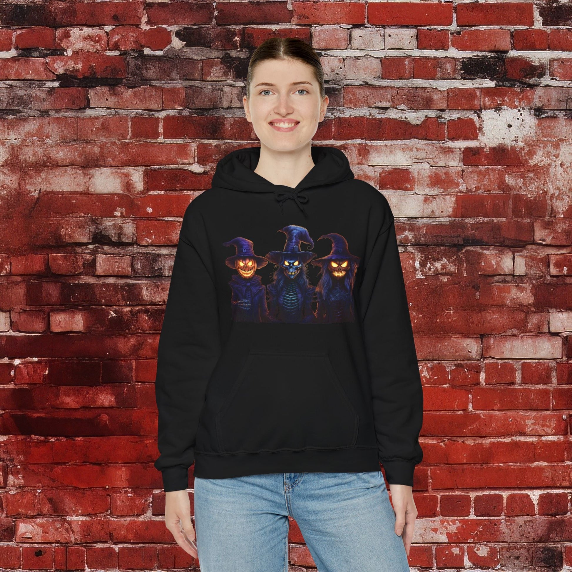 Menacing Trio Halloween Unisex Heavy Blend™ Hooded Sweatshirt - EternalAscension