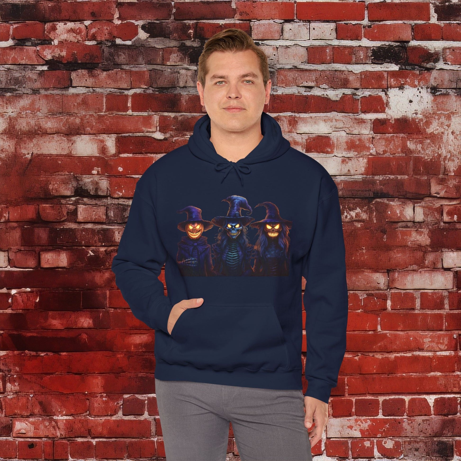 Menacing Trio Halloween Unisex Heavy Blend™ Hooded Sweatshirt - EternalAscension