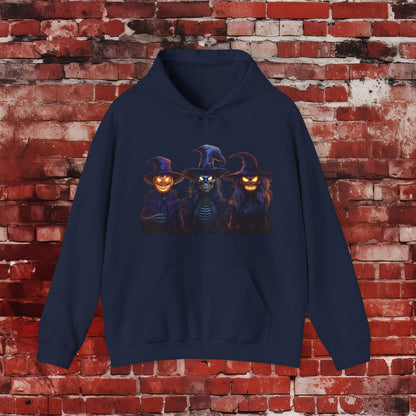 Menacing Trio Halloween Unisex Heavy Blend™ Hooded Sweatshirt - EternalAscension