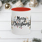 Merry Christmas Coffee Mug, Festive Holiday Cup with Black Cats and Christmas Lights, 11oz, 15oz, Christmas Gift, Hot Cocoa Mug, Symmetrical - EternalAscension