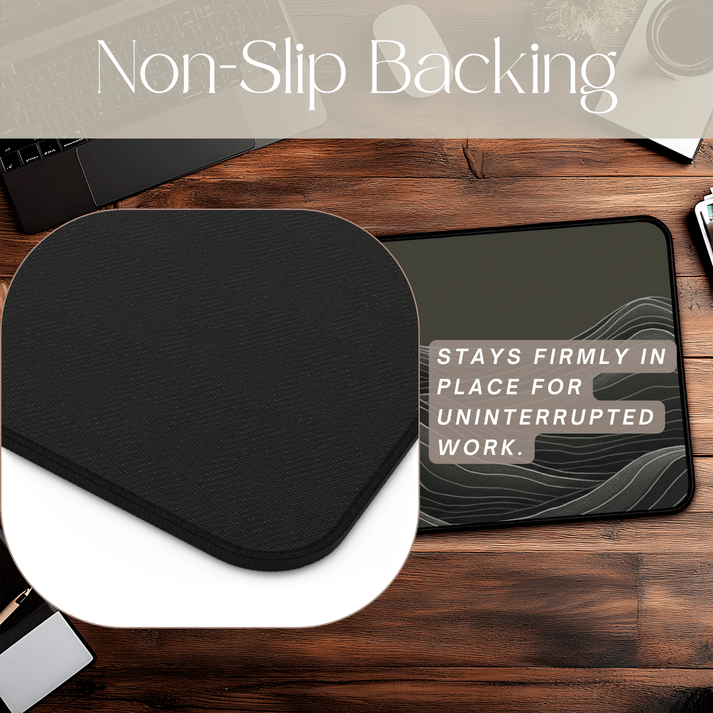 Minimalist Mountain Desk Mat | Topographic Wave Extended Mouse Pad | Masculine Nature Desk Decor | Large Gaming Mat Gift for Him - EternalAscension