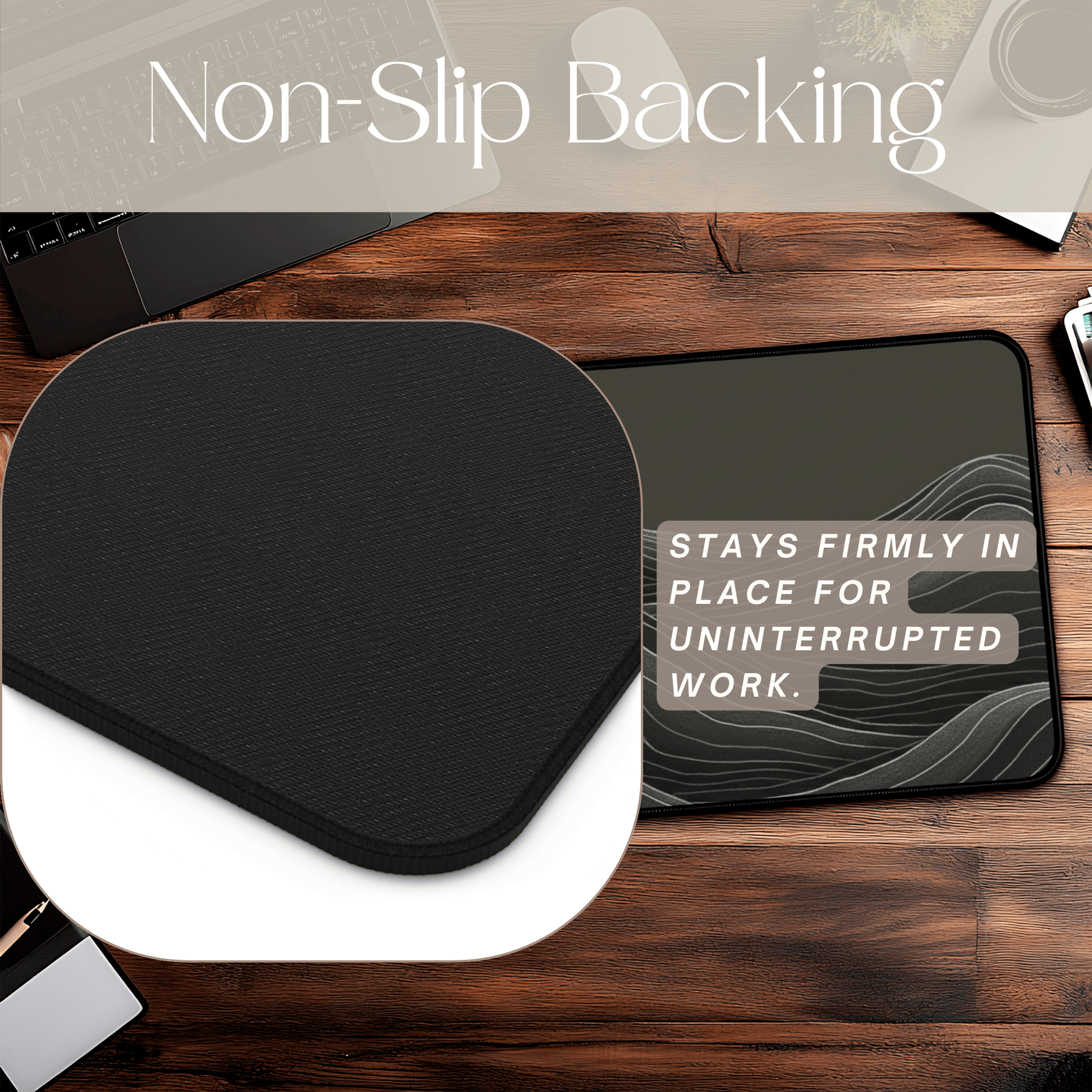 Minimalist Mountain Desk Mat | Topographic Wave Extended Mouse Pad | Masculine Nature Desk Decor | Large Gaming Mat Gift for Him - EternalAscension