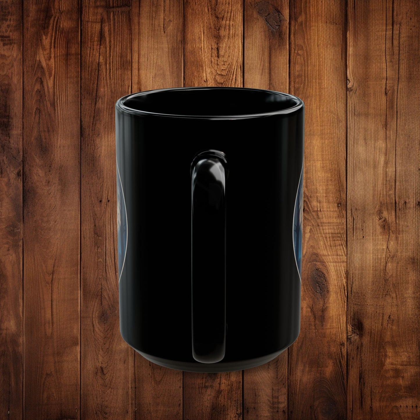 Moonlit Stag Black Mug, Wilderness Nature Lover Coffee Tea Cup, 11oz 15oz, Customizable Ceramic Mug, Gift for Outdoors Enthusiast - EternalAscension