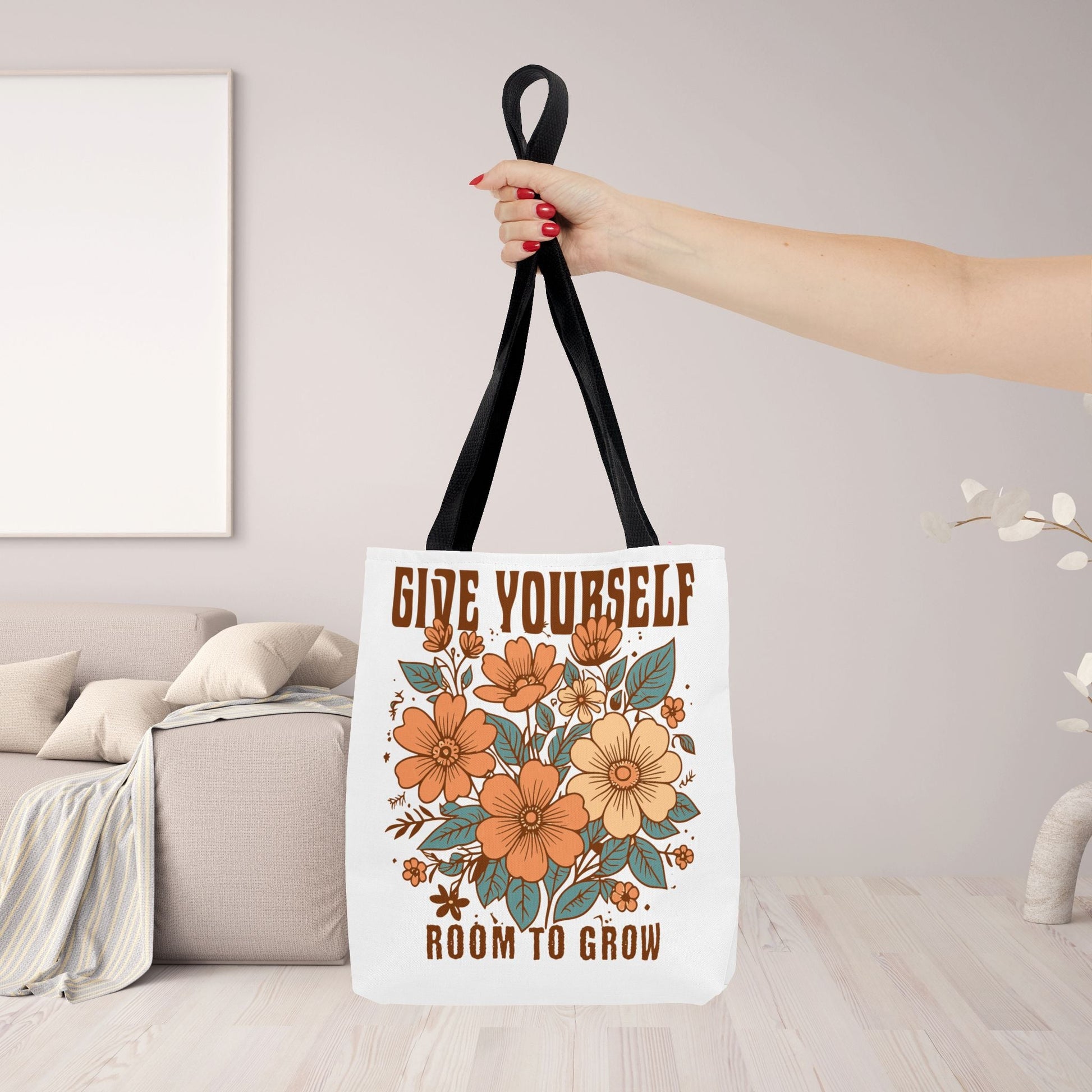 Motivational Tote Bag - 'GIVE YOURSELF ROOM TO GROW' - EternalAscension