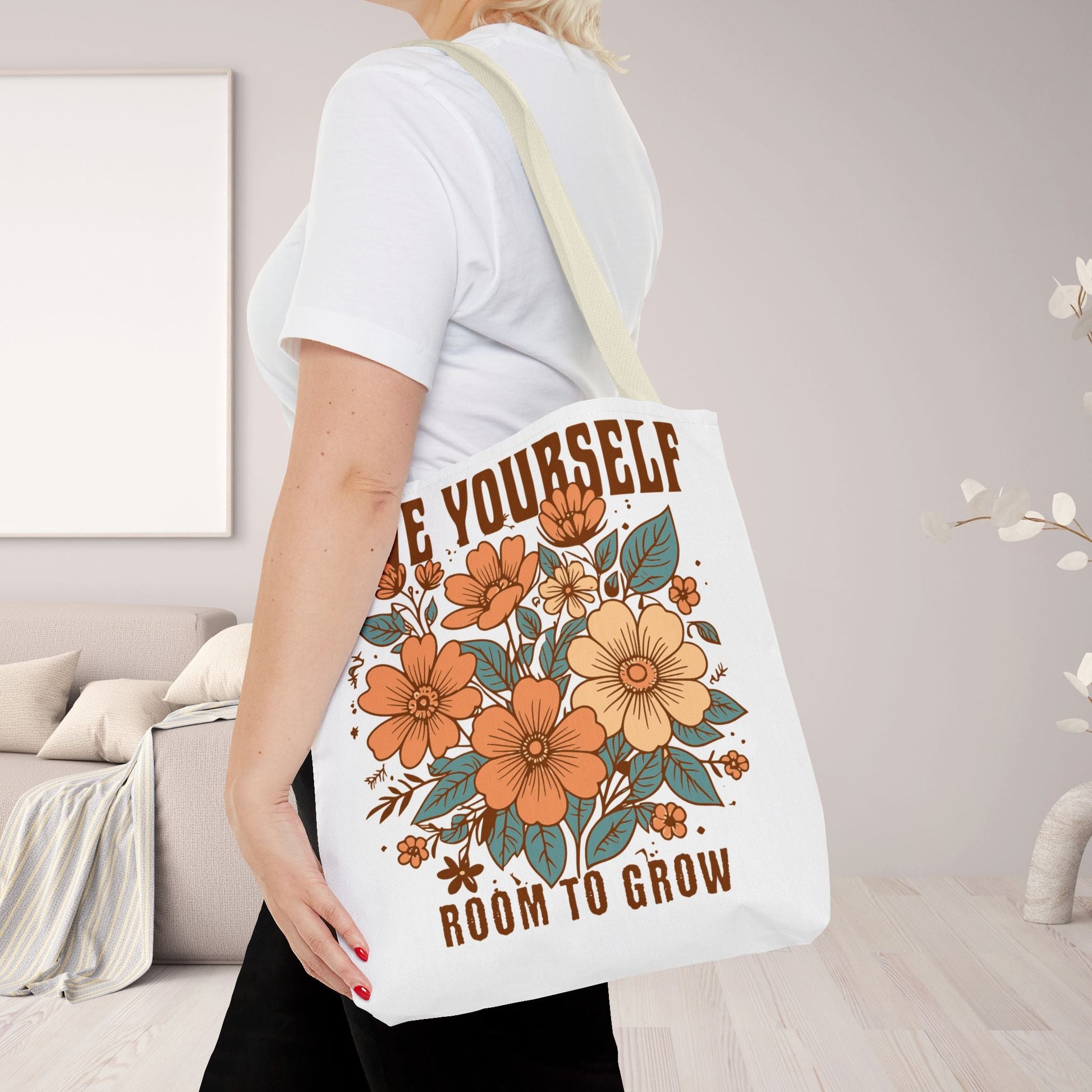 Motivational Tote Bag - 'GIVE YOURSELF ROOM TO GROW' - EternalAscension