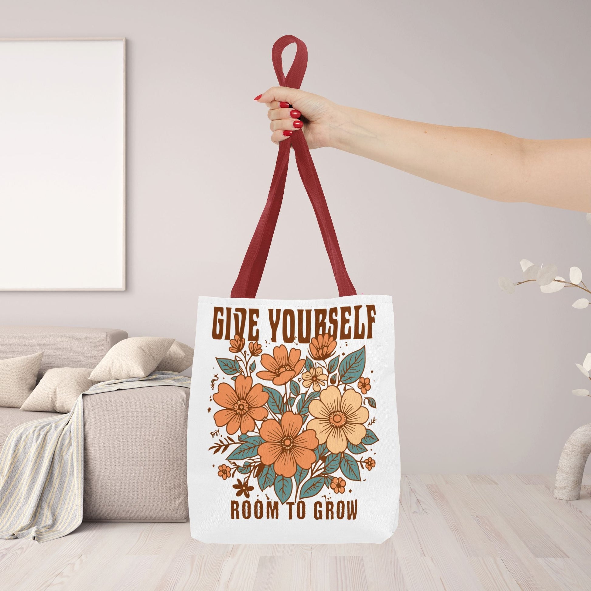 Motivational Tote Bag - 'GIVE YOURSELF ROOM TO GROW' - EternalAscension