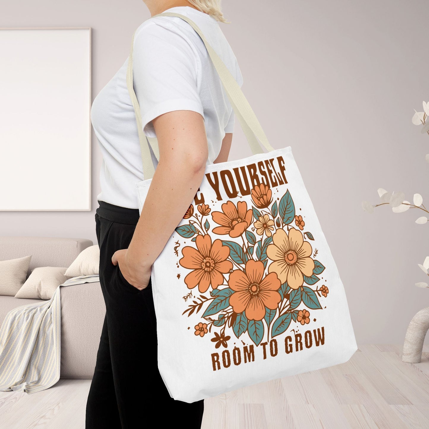 Motivational Tote Bag - 'GIVE YOURSELF ROOM TO GROW' - EternalAscension