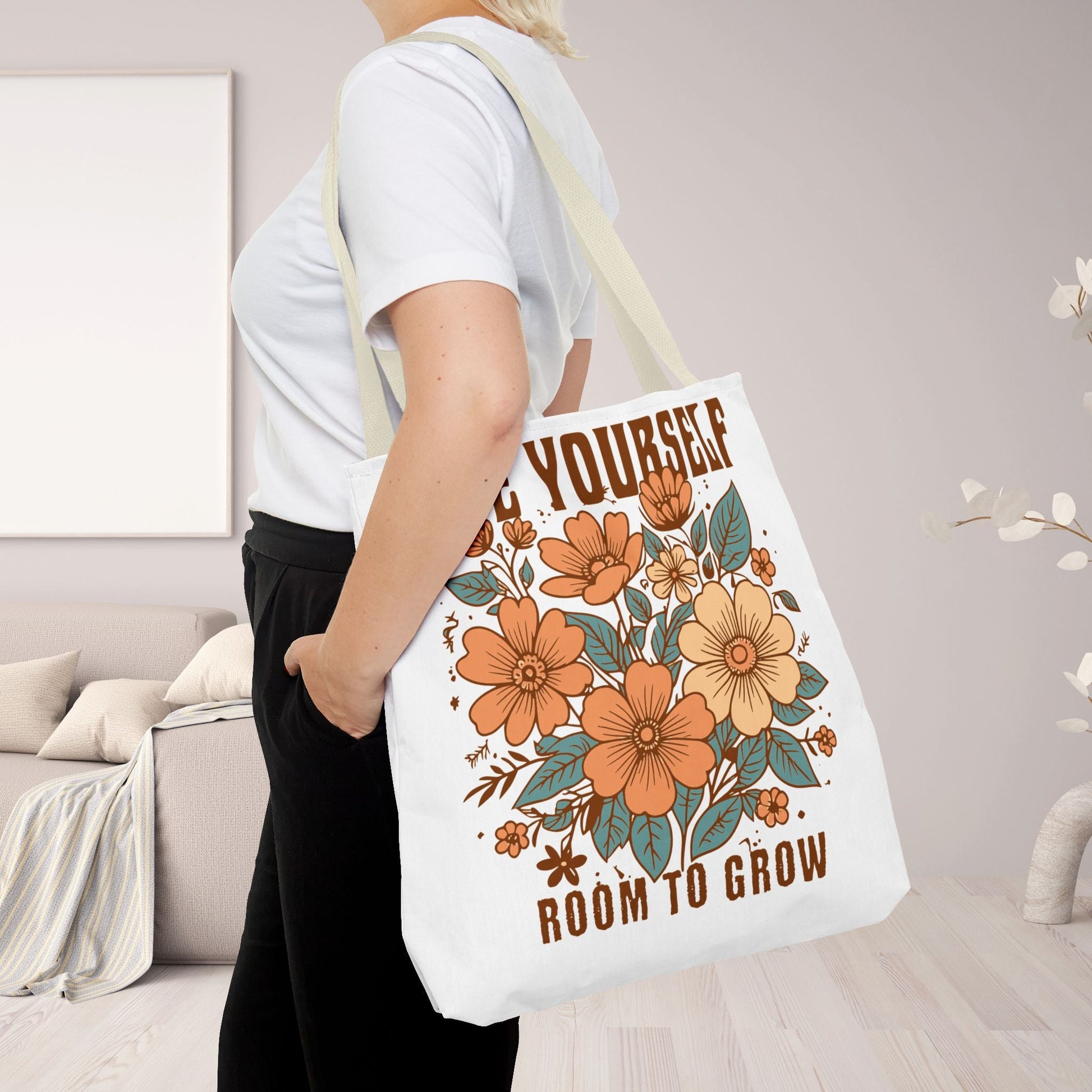 Motivational Tote Bag - 'GIVE YOURSELF ROOM TO GROW' - EternalAscension