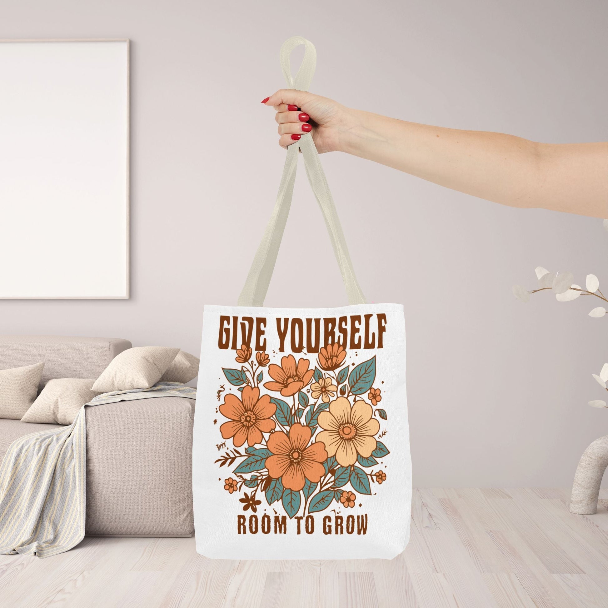 Motivational Tote Bag - 'GIVE YOURSELF ROOM TO GROW' - EternalAscension