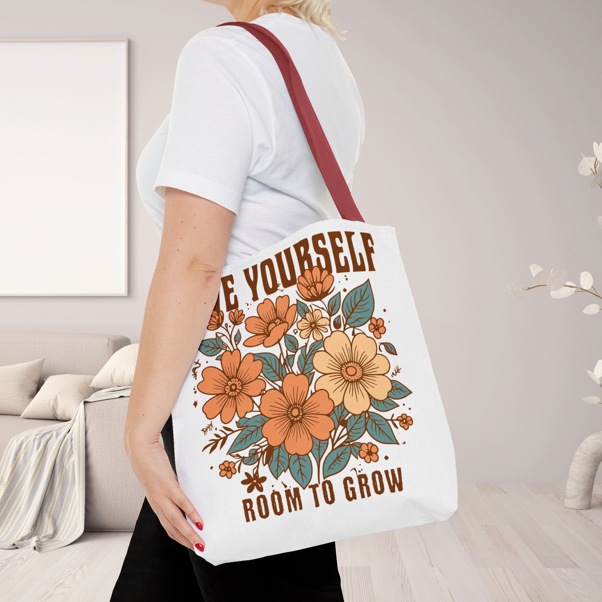 Motivational Tote Bag - 'GIVE YOURSELF ROOM TO GROW' - EternalAscension