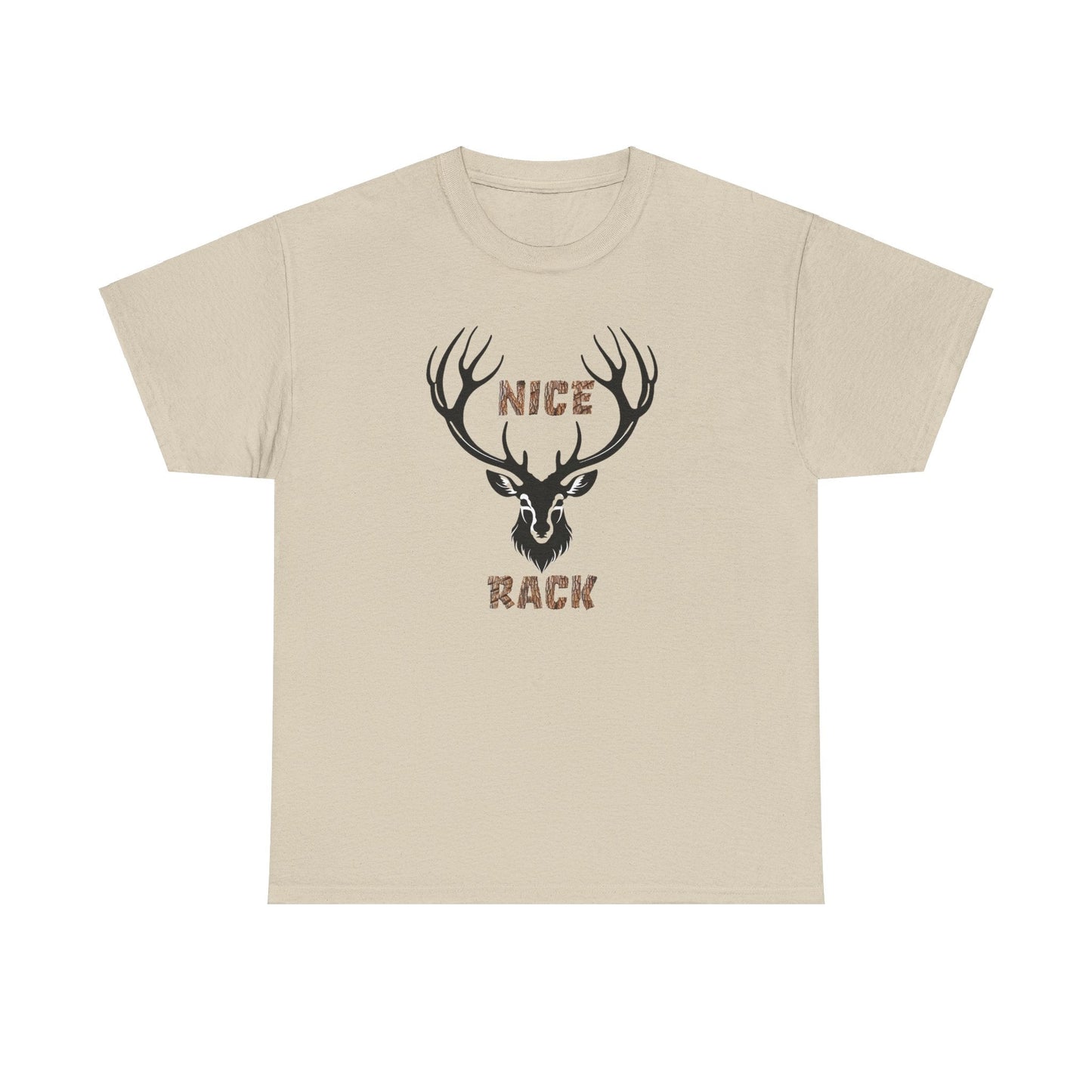 Nice Rack Deer Antler Graphic Tee, Hunting Enthusiasts Nature Lover Wildlife Apparel, Unisex Heavy Cotton Shirt, Outdoor Humor Tee, - EternalAscension