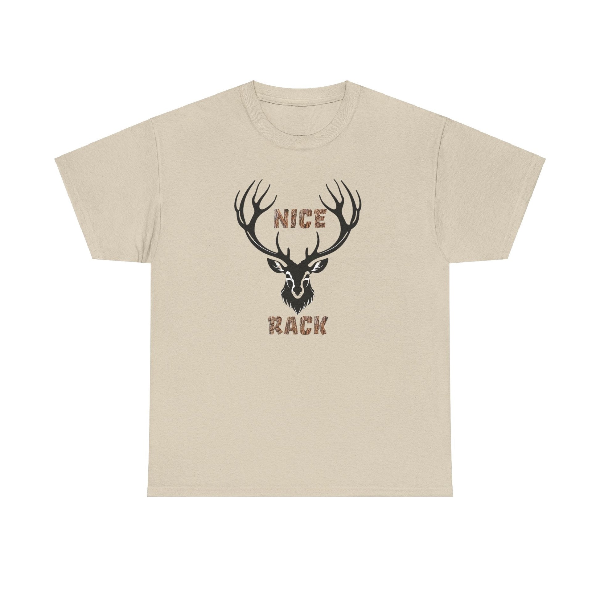Nice Rack Deer Antler Graphic Tee, Hunting Enthusiasts Nature Lover Wildlife Apparel, Unisex Heavy Cotton Shirt, Outdoor Humor Tee, - EternalAscension