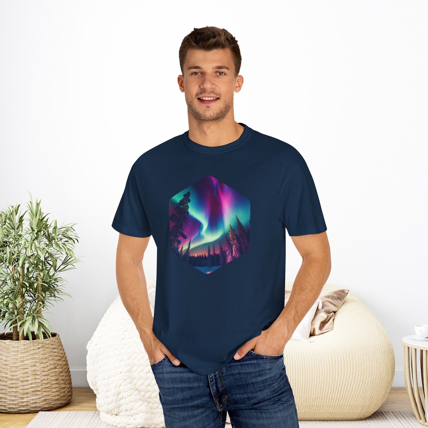 Northern Lights Hexagon T-shirt - EternalAscension