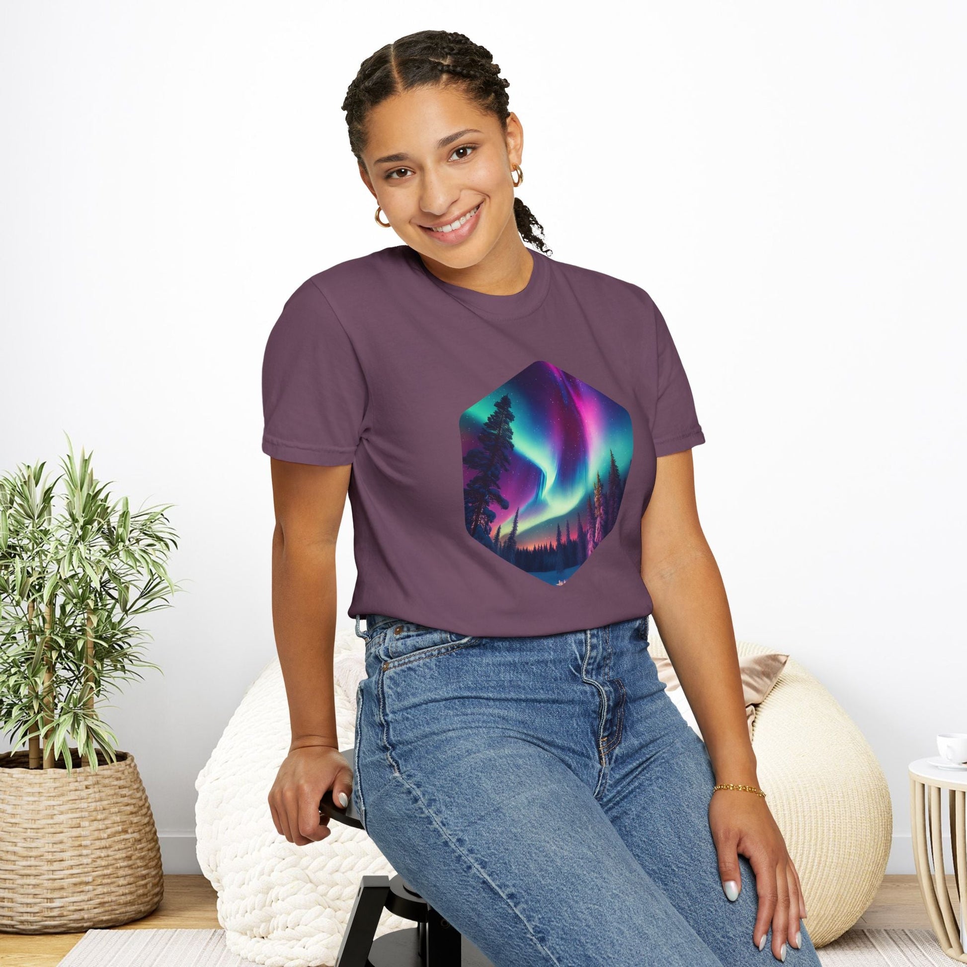 Northern Lights Hexagon T-shirt - EternalAscension