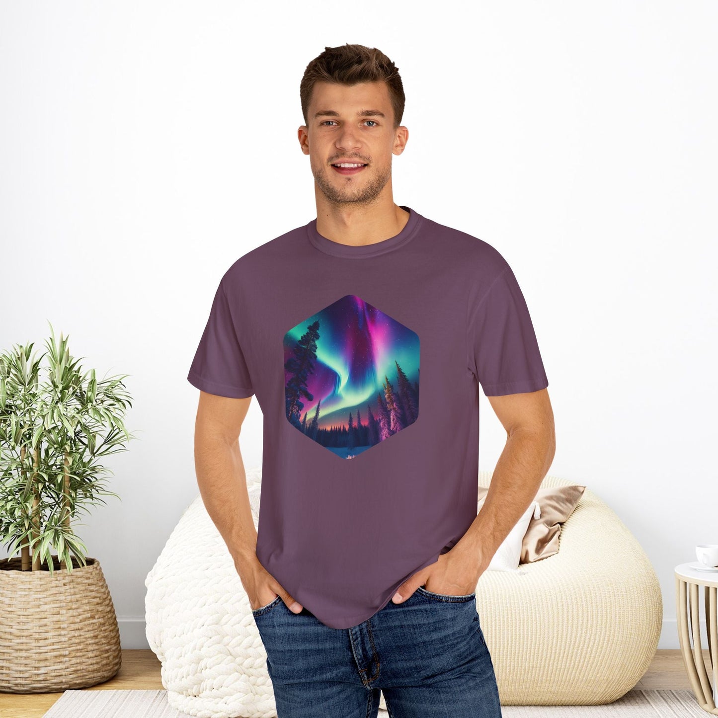 Northern Lights Hexagon T-shirt - EternalAscension