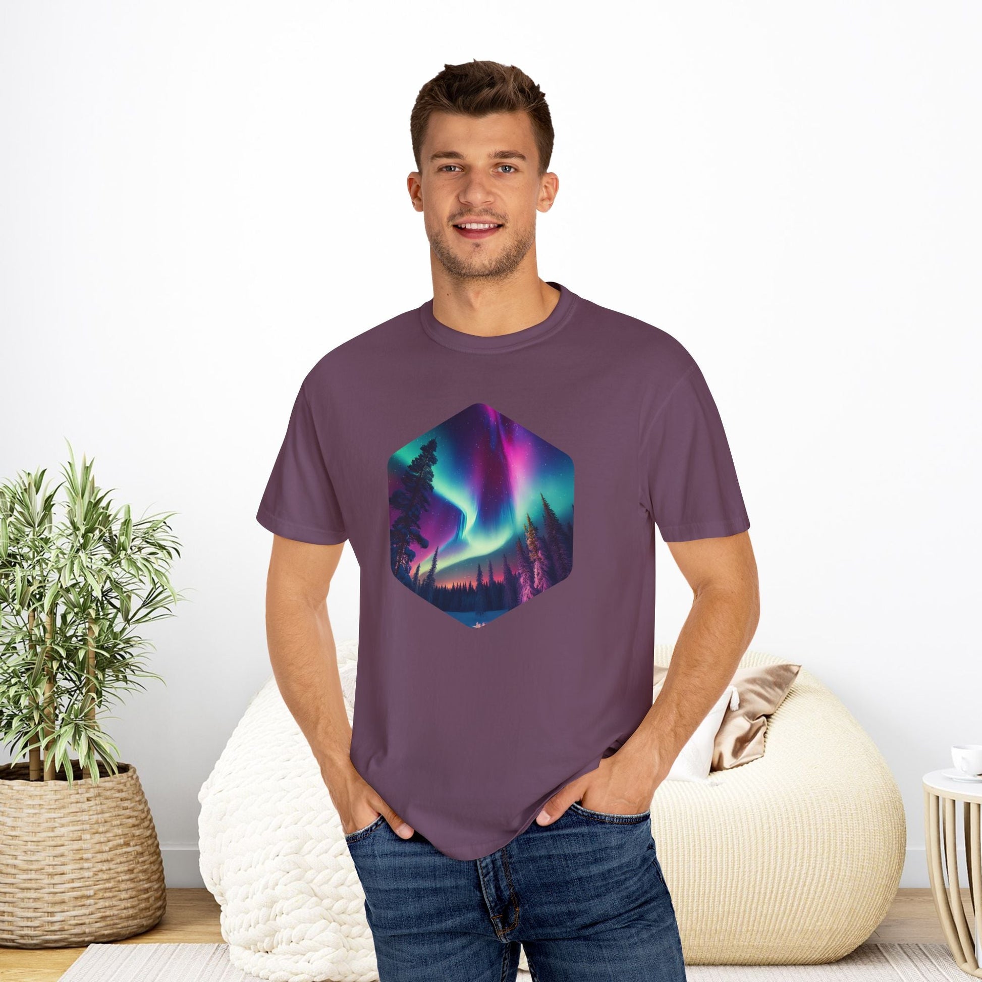 Northern Lights Hexagon T-shirt - EternalAscension