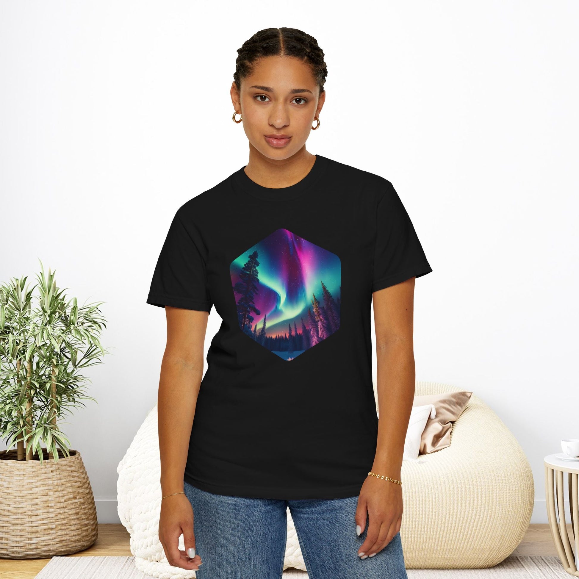 Northern Lights Hexagon T-shirt - EternalAscension
