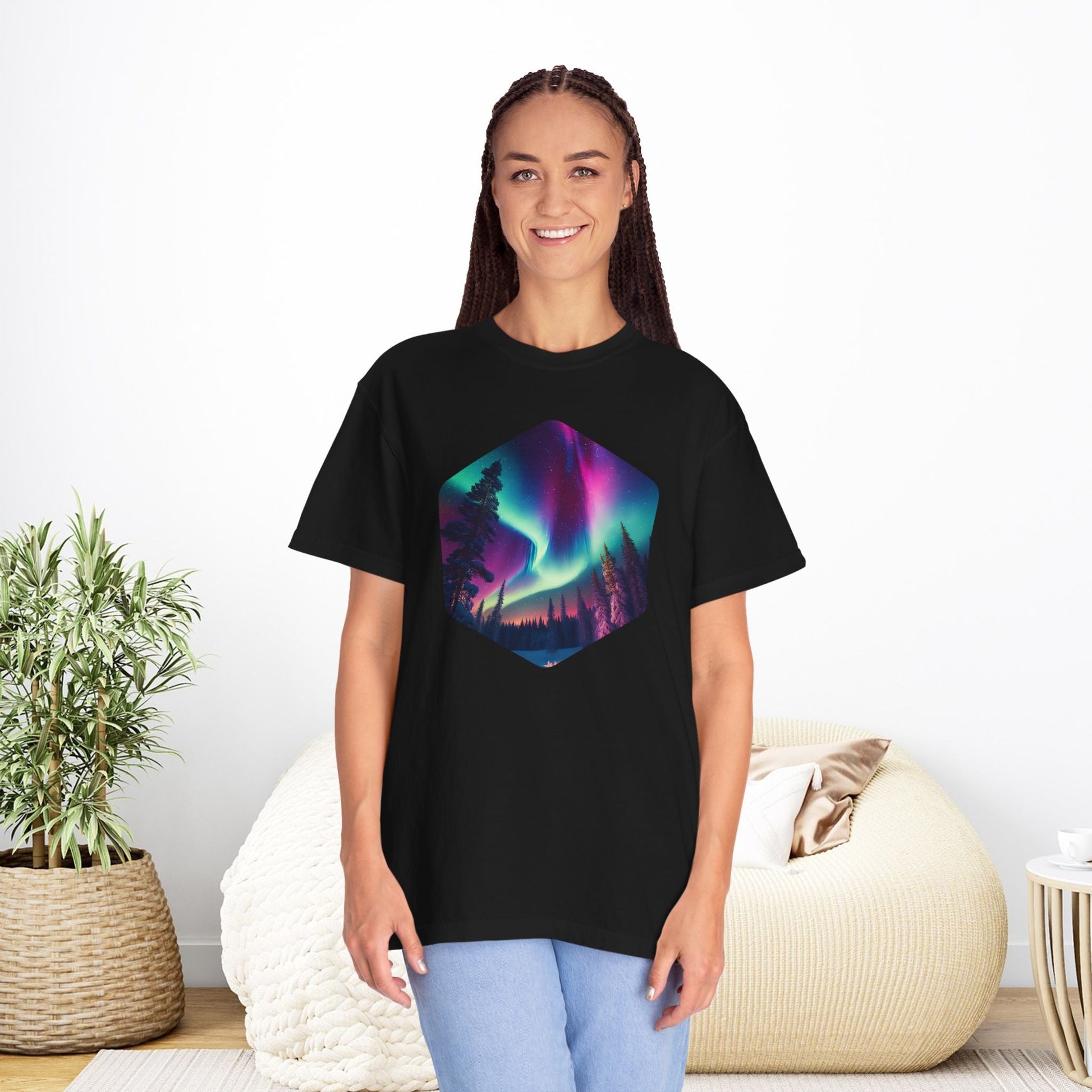 Northern Lights Hexagon T-shirt - EternalAscension